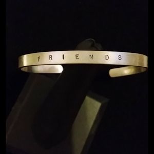 Sterling Silver Cuff "FRIENDS" Bracelet Unisex